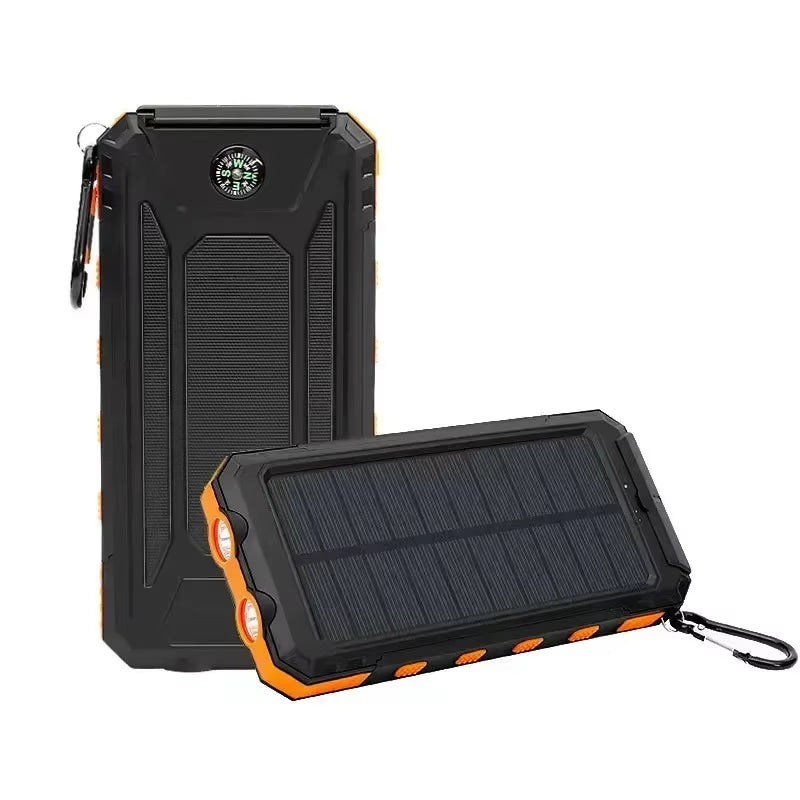 Three-Proof Compass Solar Charging Treasure Mobile Power Supply Chargeur Solaire 2024 Explosions 20000 Mah Flashlight