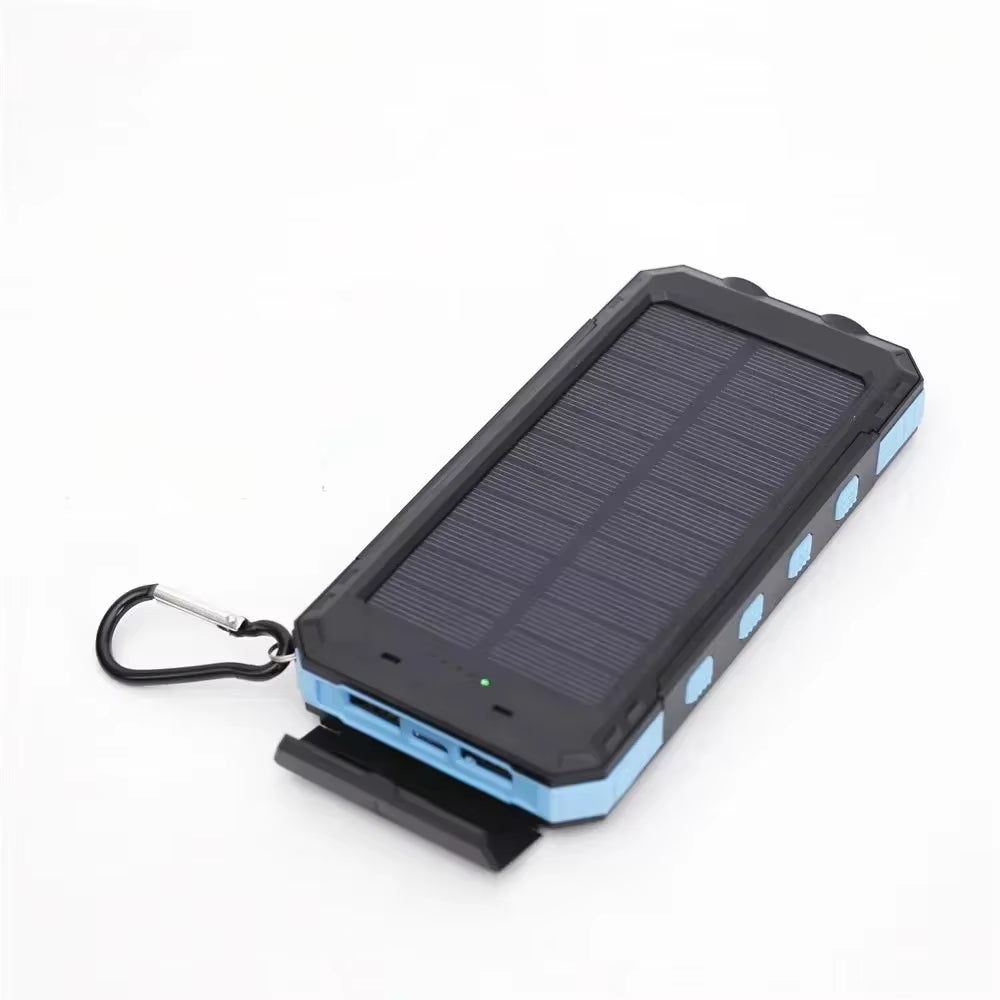 Three-Proof Compass Solar Charging Treasure Mobile Power Supply Chargeur Solaire 2024 Explosions 20000 Mah Flashlight