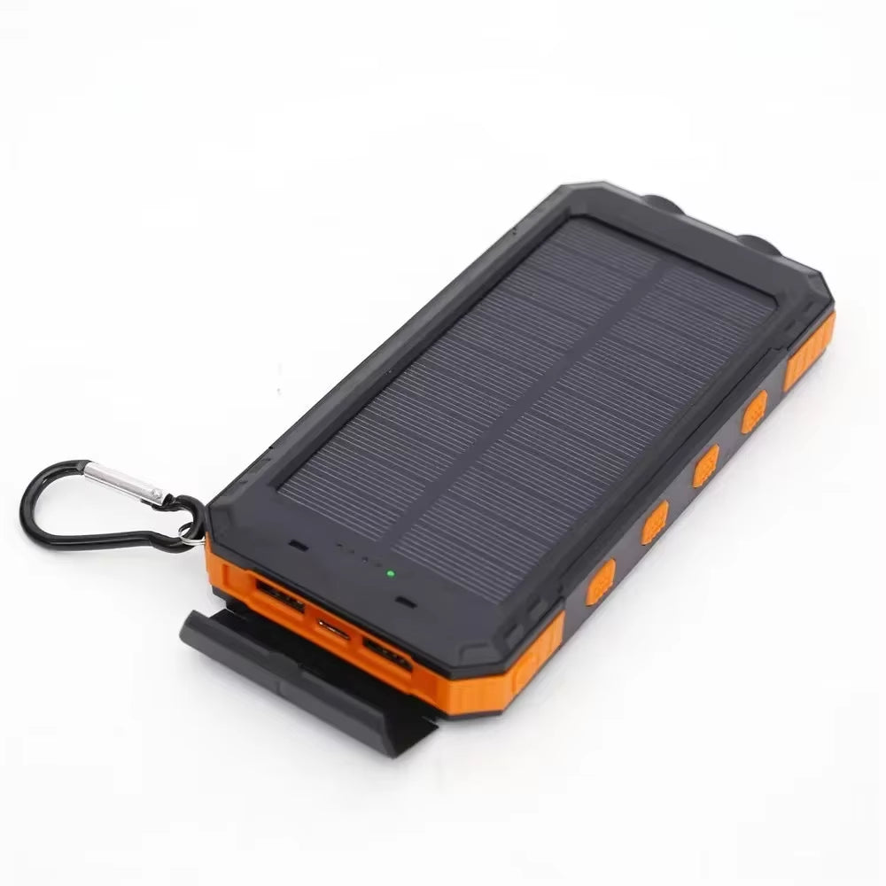 Three-Proof Compass Solar Charging Treasure Mobile Power Supply Chargeur Solaire 2024 Explosions 20000 Mah Flashlight