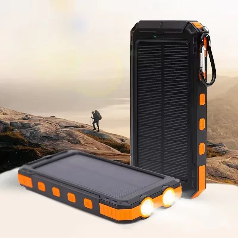 Three-Proof Compass Solar Charging Treasure Mobile Power Supply Chargeur Solaire 2024 Explosions 20000 Mah Flashlight